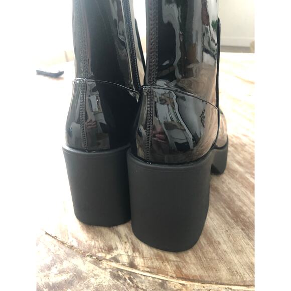 Aldo Upstep Boots Platform Patent Leather  Black NEW 6.5 US - Picture 5 of 8